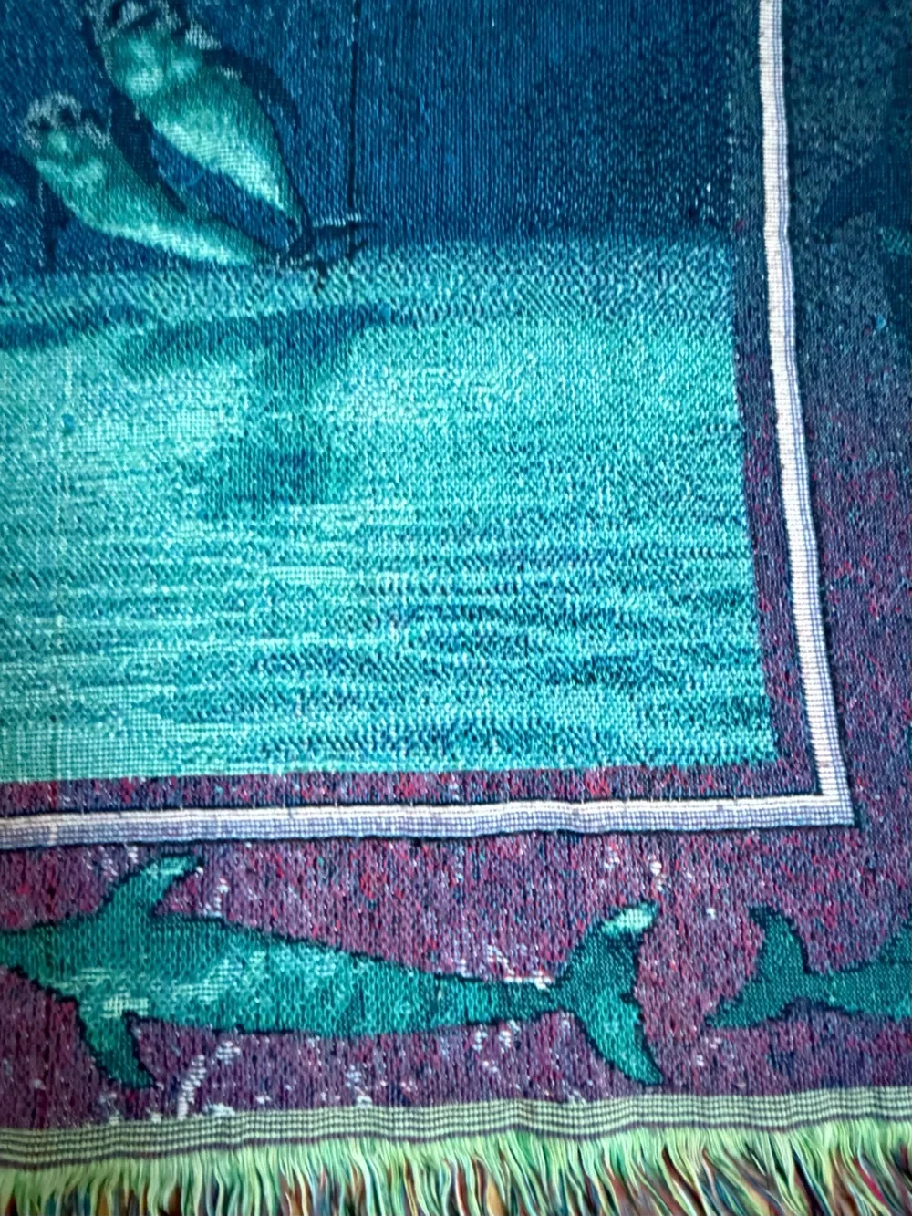 Vintage Dolphin Tapestry Throw Blanket